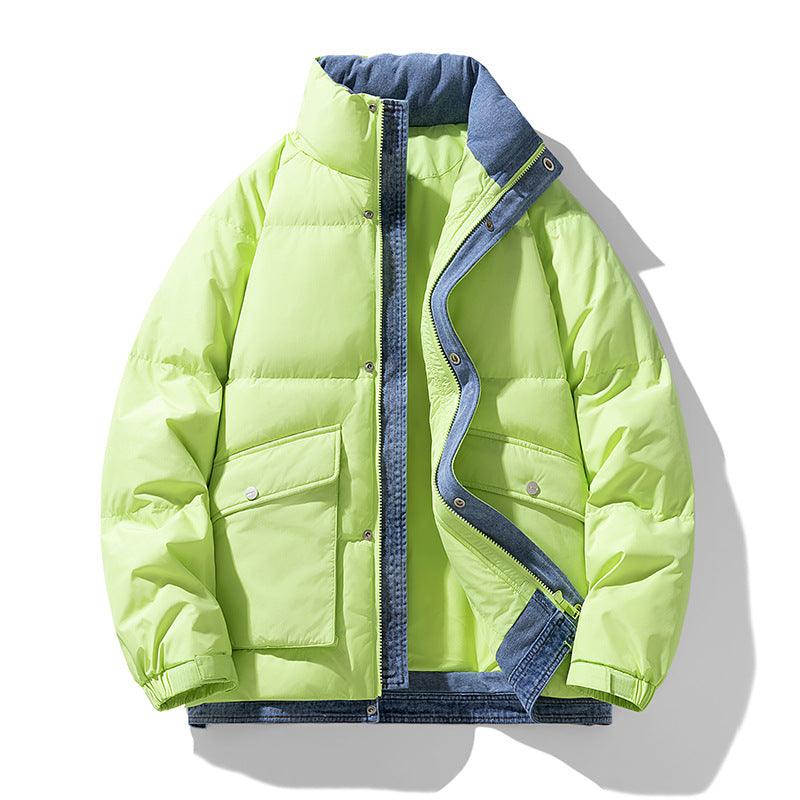 Kältebeständige Outdoor-Daunenjacke mit Stehkragen