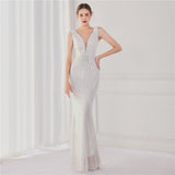 Women's Fashion Elegant Sequins Fishtail Formal Dress - WOMONA.COM