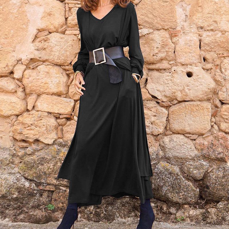 V-neck Top Temperament Long-sleeved Suit - WOMONA.COM