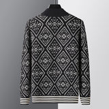 New Jacquard Cardigan V-neck Sweater Men - WOMONA.COM