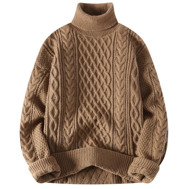 Men's Vintage Jacquard Thick Turtleneck