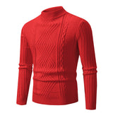 Men's Solid Color Stand Collar Sweater Sweater - WOMONA.COM