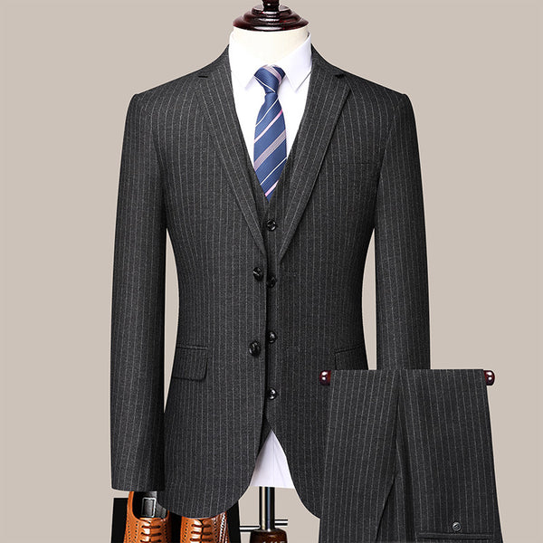 Men's Striped Suit Business Professional Formal Wear - WOMONA.COM