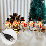 Christmas Christmas Snowman Modeling Decorative String Lights - WOMONA.COM