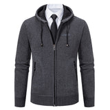 Men's Solid Color Sweater Cardigan Knitted Coat - WOMONA.COM