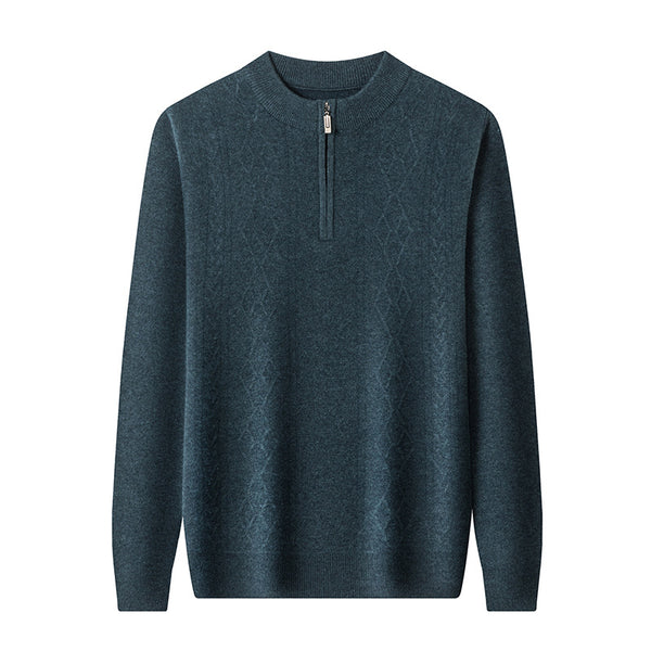Thick Sweater Men's Half Turtleneck Zipper - WOMONA.COM