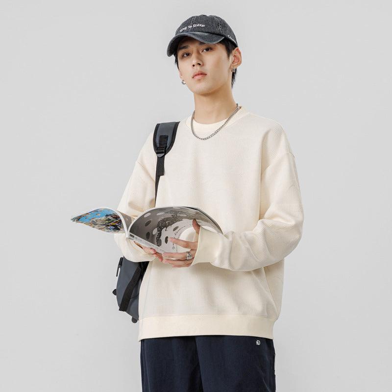 Round Neck Top Loose Casual Long Sleeves - WOMONA.COM