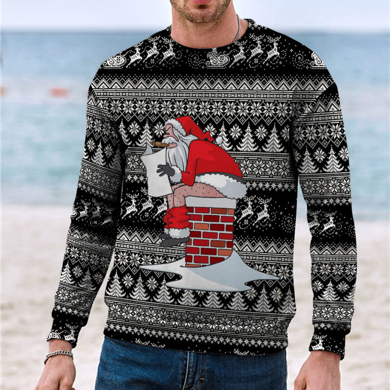 Men's Casual 3D Digital Christmas Printed Sweater - WOMONA.COM