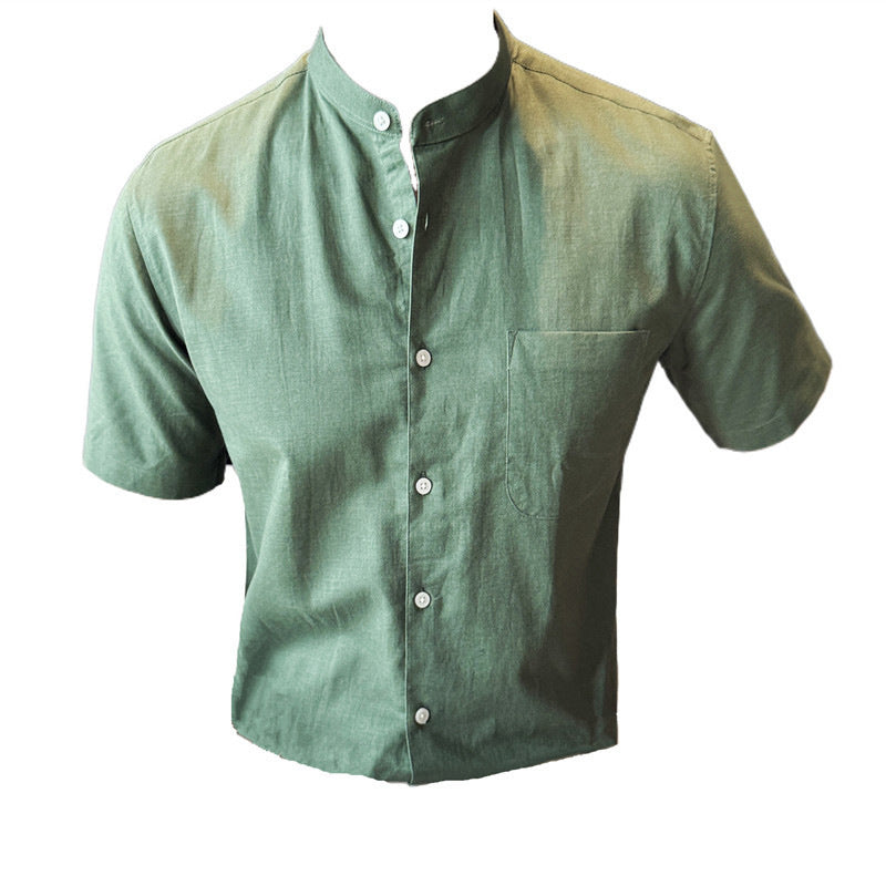 Camisa de lino fino y algodón transpirable para hombre