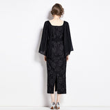 Lace Jacquard Hip Hop Dress - WOMONA.COM