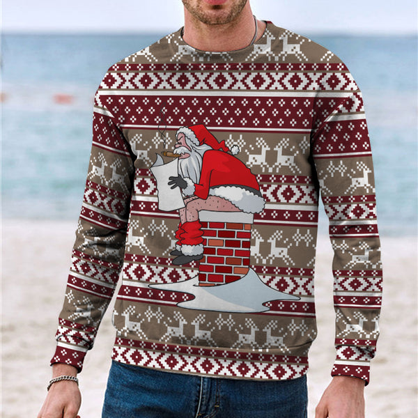 Men's Casual 3D Digital Christmas Printed Sweater - WOMONA.COM