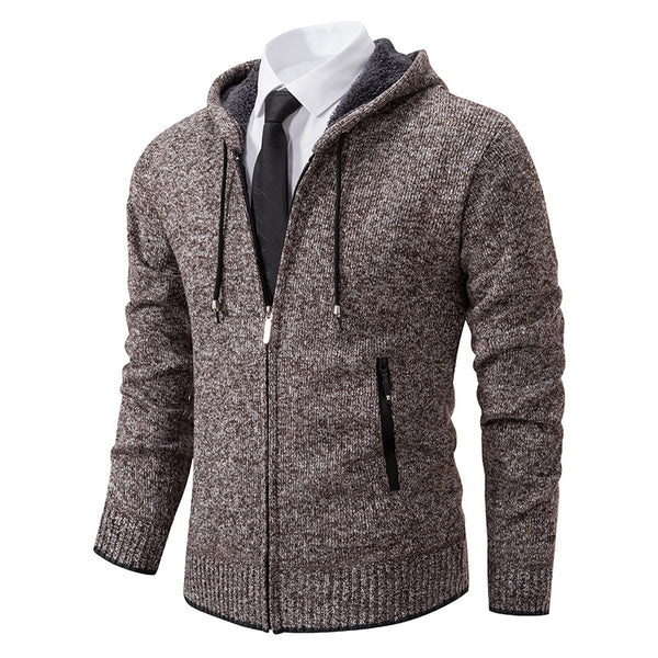 Men's Solid Color Cardigan Sweater - WOMONA.COM