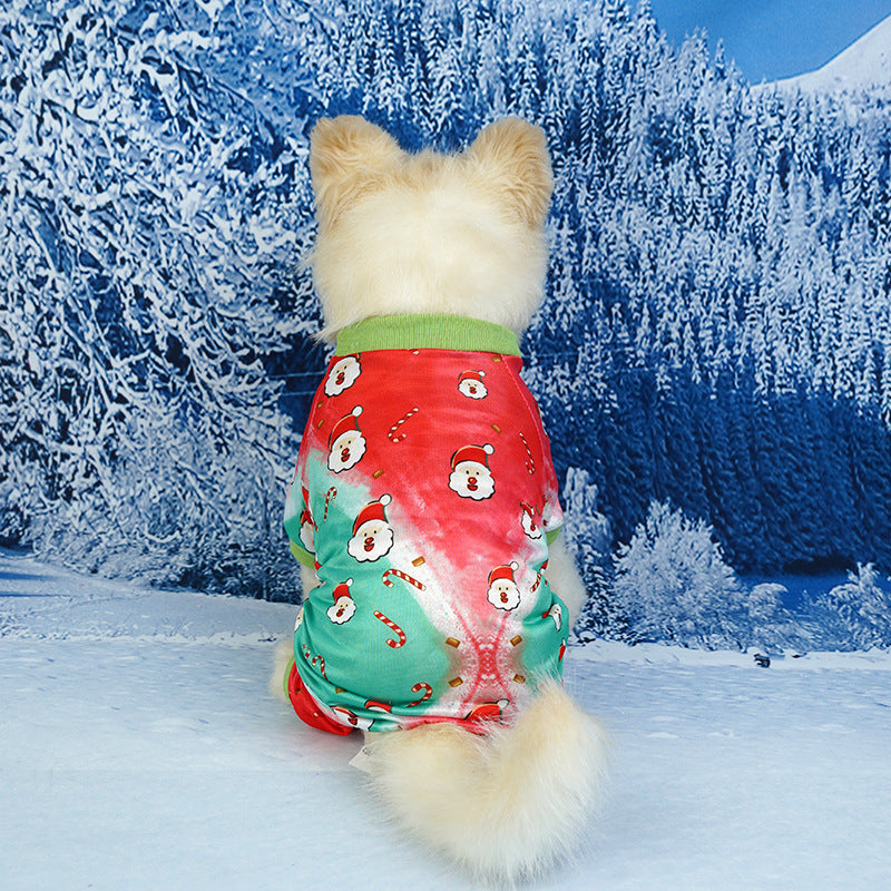 Pet Christmas Clothes Home Red Green - WOMONA.COM