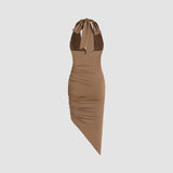 Solid Color Fashion Personality All-match Dress Women - WOMONA.COM