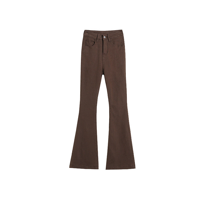 High Street Vintage Coffee Skinny Jeans For Women - WOMONA.COM