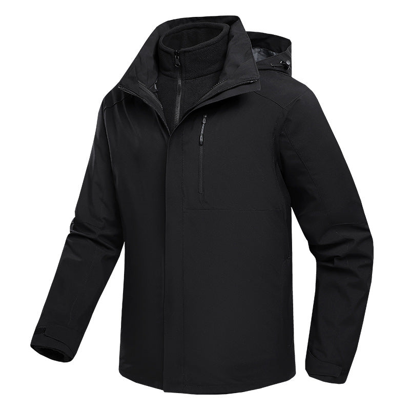 Three-in-one Waterproof Fleece-lined Thick Jacket - WOMONA.COM