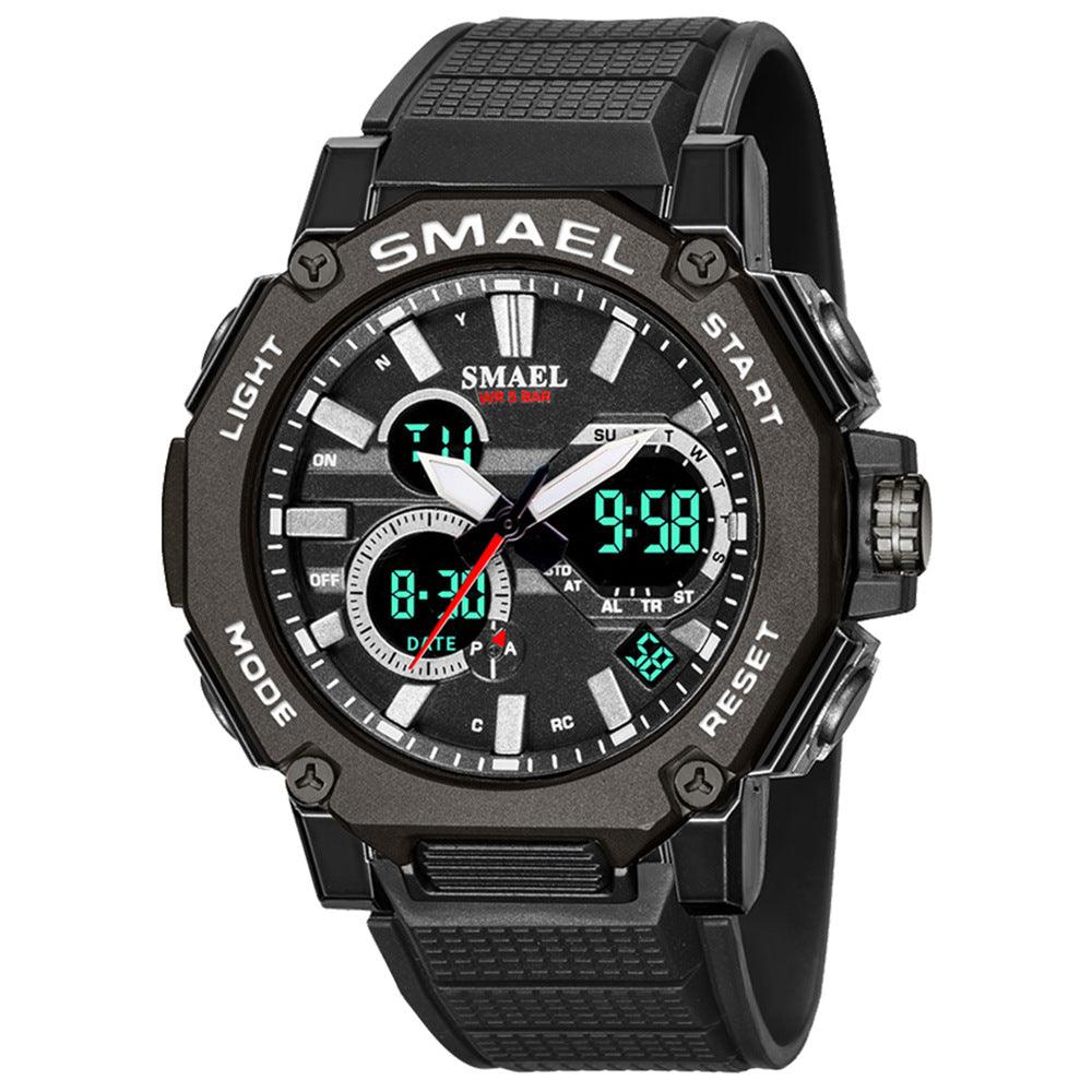 Double Display Waterproof Luminous Sports Electronic Watch - WOMONA.COM