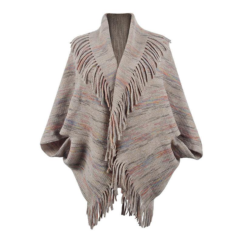 Drizzling Colorful Striped Tassel Women's Shawl - WOMONA.COM