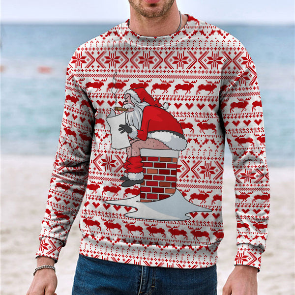 Men's Casual 3D Digital Christmas Printed Sweater - WOMONA.COM