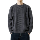 Round Neck  Men's Knitted Sweater - WOMONA.COM