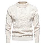 Men's Solid Color Round Neck Sweater Bottoming Shirt - WOMONA.COM