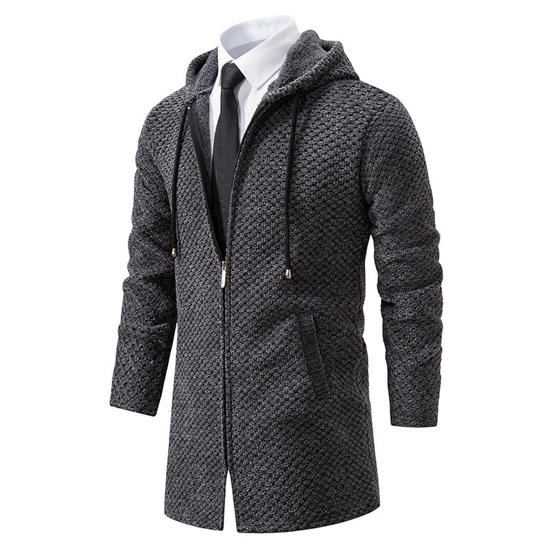 Men's Solid Color Cardigan Sweater - WOMONA.COM