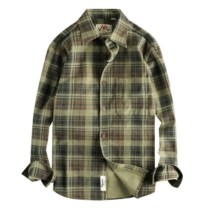 Fashionable Plaid Long-sleeved Shirt For Men