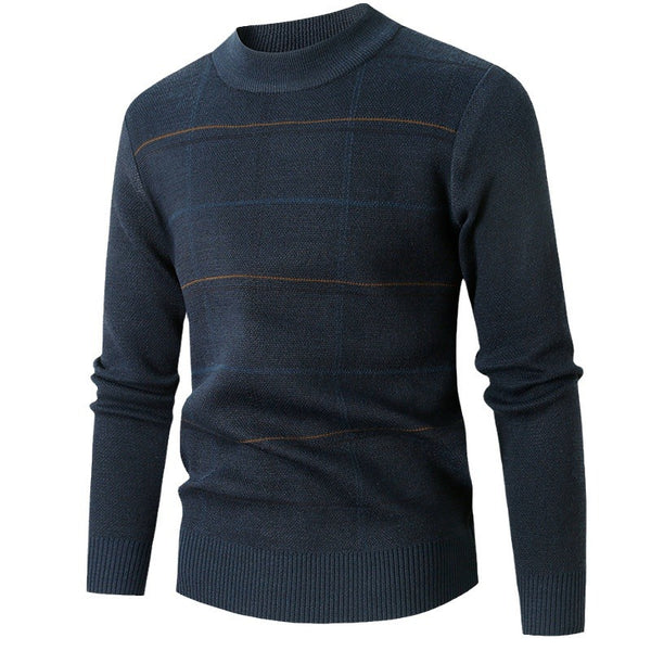 Men's Loose Plaid Casual Sweater - WOMONA.COM