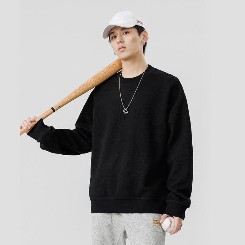 Round Neck Top Loose Casual Long Sleeves - WOMONA.COM