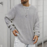 Long Sleeve Crew Neck Casual Men's Loose - WOMONA.COM