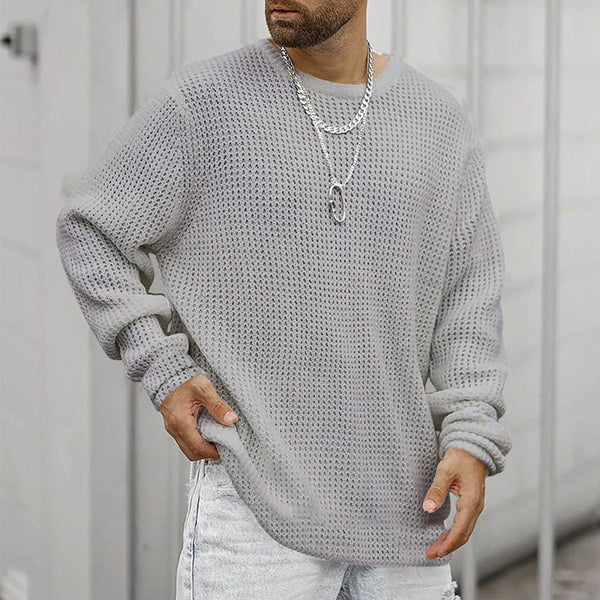 Long Sleeve Crew Neck Casual Men's Loose - WOMONA.COM