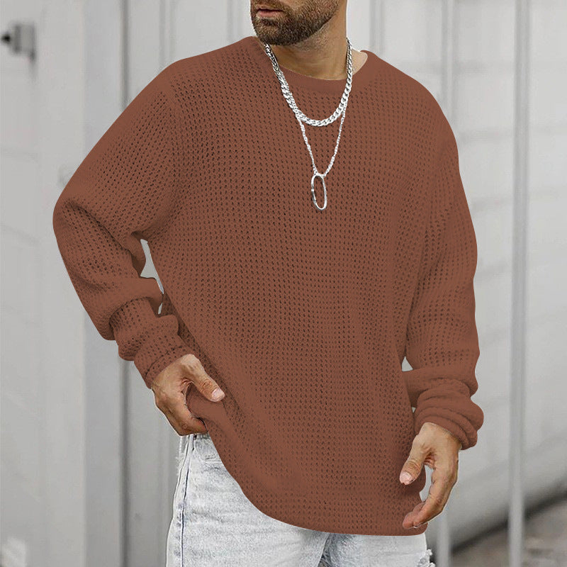 Long Sleeve Crew Neck Casual Men's Loose - WOMONA.COM