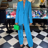 Stylish Temperament Long Sleeves Suit Cigarette Pants Suit - WOMONA.COM