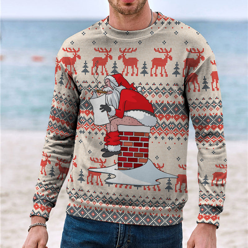 Men's Casual 3D Digital Christmas Printed Sweater - WOMONA.COM