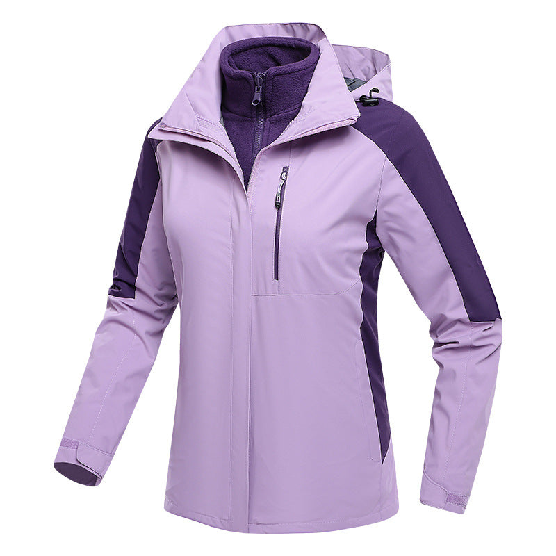 Three-in-one Waterproof Fleece-lined Thick Jacket - WOMONA.COM