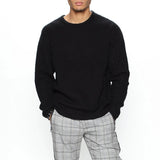 Long Sleeve Crew Neck Casual Men's Loose - WOMONA.COM