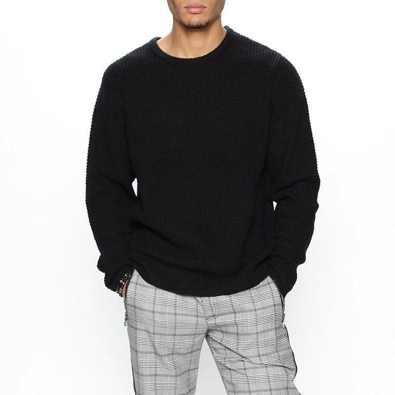 Long Sleeve Crew Neck Casual Men's Loose - WOMONA.COM