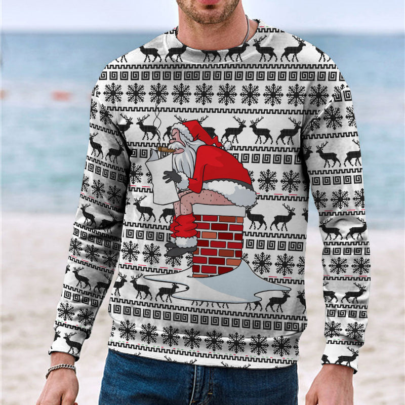 Men's Casual 3D Digital Christmas Printed Sweater - WOMONA.COM