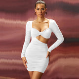 Women's Long-sleeved Skirt Fashion Hollowed-out - WOMONA.COM