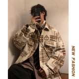 Large Size Woolen Jacket Men's Casual Loose Shirt Coat - WOMONA.COM