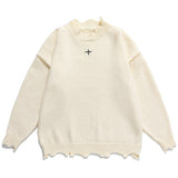 Irregular Raw Hem Sweater Men's And Women's Knitwear - WOMONA.COM