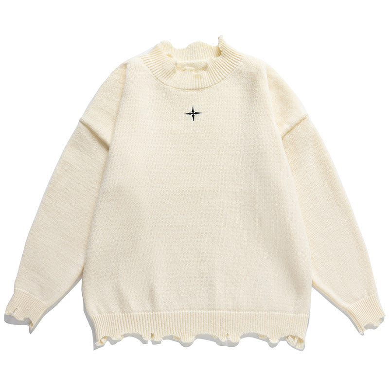 Irregular Raw Hem Sweater Men's And Women's Knitwear - WOMONA.COM