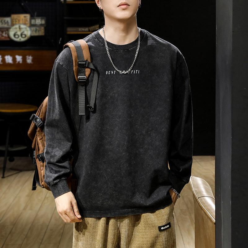 Vintage Long-sleeved T-shirt For Men - WOMONA.COM