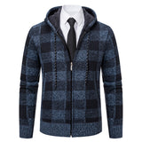 Men's Plaid Thickened Sweater Coat - WOMONA.COM