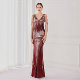 Women's Fashion Elegant Sequins Fishtail Formal Dress - WOMONA.COM