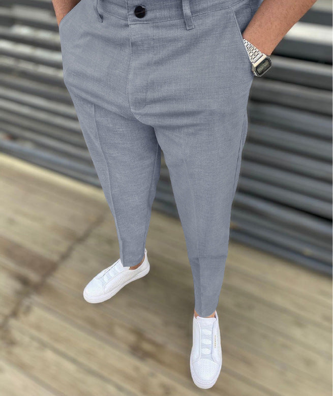 Thin Striped Slim Casual Pants Men - WOMONA.COM