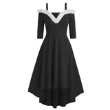 Women's Deep V Strapless Swing Dress - WOMONA.COM