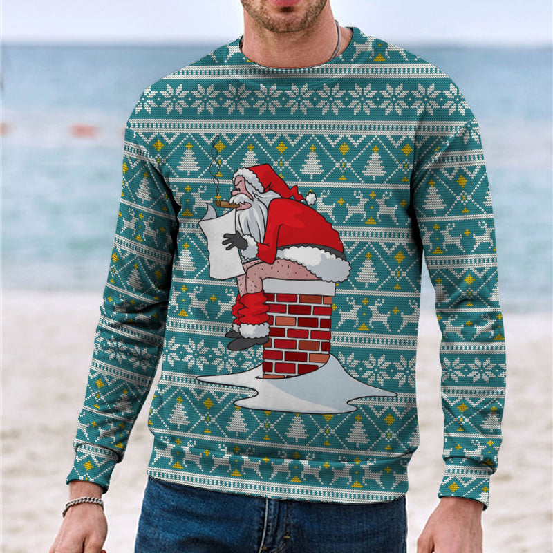 Men's Casual 3D Digital Christmas Printed Sweater - WOMONA.COM