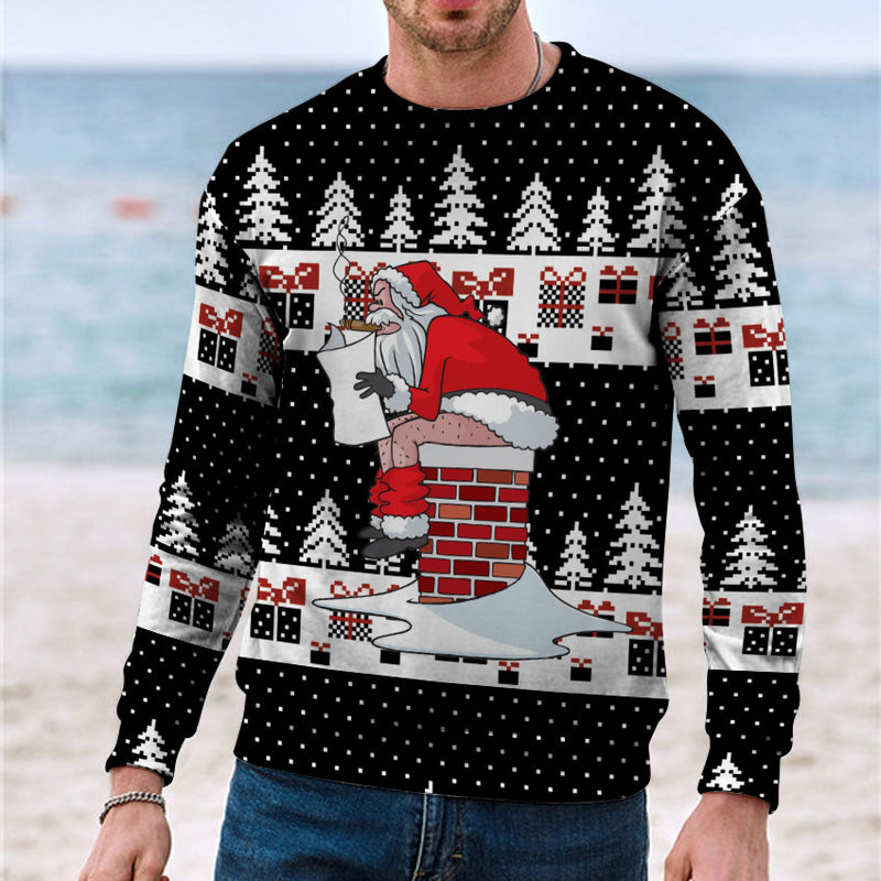 Men's Casual 3D Digital Christmas Printed Sweater - WOMONA.COM