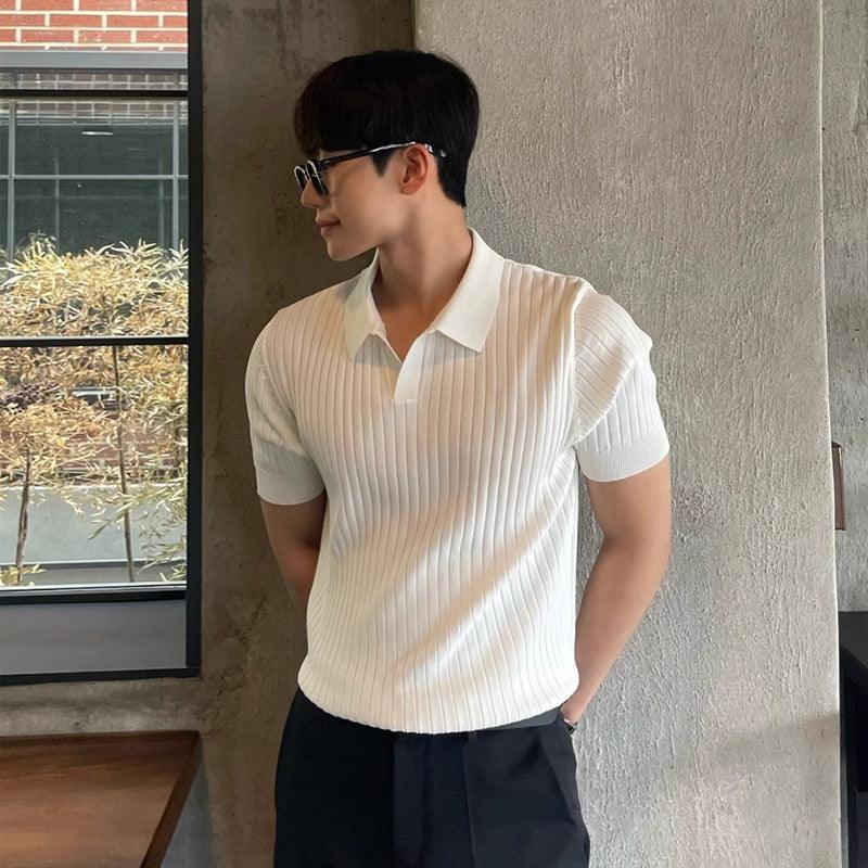 Summer Stripes Short Sleeve POLO Shan Men's - WOMONA.COM